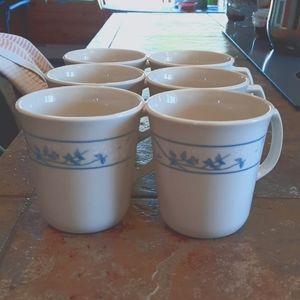 Set of 6 vintage corning coffee mugs Made in USA.